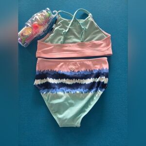 Justice Pink and Mint Kids Swim Set